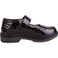 ABSOLUTE FOOTWEAR Girl's Childrens Kids Slip On Faux Leather Formal School Touch & Close Shoes in Black | Size: 1