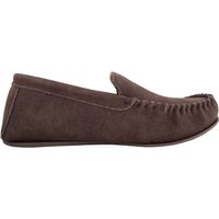 Leo Suede Loafer Moccasin Slippers Checked Cotton Inner & Rubber Sole