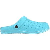 ABSOLUTE FOOTWEAR Women's Womens Slip On Garden Summer Pool Clogs Shoes, Adjustable Back Strap in Bright Blue | Size: 3