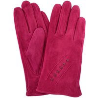 SNUGRUGS Women's Suede Gloves with Fleece Lining & Stitch Design in Fuchsia | Size: Medium