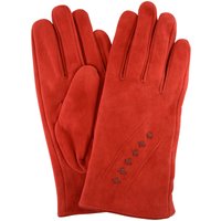 SNUGRUGS Women's Suede Gloves with Fleece Lining & Stitch Design in Red | Size: XL