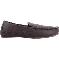 Slip On Smart Leather Moccasin Loafer Slipper Fabric Tartan Inner
