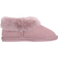SNUGRUGS Women's Sheepskin Boot Slippers with Thick Sheepskin Cuff & Rubber Sole in Camel | Size: 4