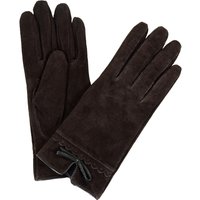 SNUGRUGS Women's Suede Gloves with Fleece Lining & Bow Feature in Brown | Size: Large