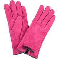 SNUGRUGS Women's Suede Gloves with Fleece Lining & Bow Feature in Pink | Size: Small