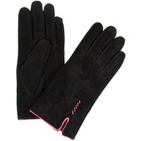 SNUGRUGS Women's Suede Gloves with Fleece Lining & Decorative Stitching in Black | Size: Medium