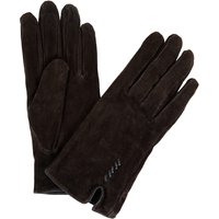 SNUGRUGS Women's Suede Gloves with Fleece Lining & Decorative Stitching in Brown | Size: Small