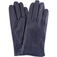 SNUGRUGS Women's Butter Soft Premium Leather Glove, Woven Stich Design & Fleece Linning in Navy | Size: Small