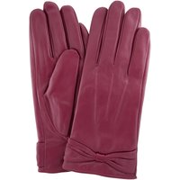 SNUGRUGS Women's Butter Soft Premium Leather Glove, Bow, Stitch Design & Fleece Linning in Pink | Size: Medium