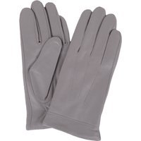 SNUGRUGS Women's Butter Soft Premium Leather Glove with Classic 3pt Stitch Design & Warm Fleece Lining in Light Grey | Size: Small