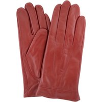 SNUGRUGS Women's Butter Soft Premium Leather Glove with Classic 3pt Stitch Design & Warm Fleece Lining in Red | Size: Small