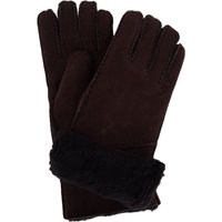 SNUGRUGS Women's Vicky, Luxury 100% Sheepskin Gloves with Long Turn Back Cuff in Brown | Size: Medium