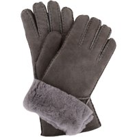 SNUGRUGS Women's Vicky, Luxury 100% Sheepskin Gloves with Long Turn Back Cuff in Grey | Size: Large