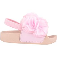 Easy Slip On Open Toe Elasticated Sandal Embroidered Flower 8
