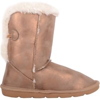 ABSOLUTE FOOTWEAR Girl's Childrens Easy Slip On Faux Fur Winter Boots Booties in Bronze | Size: Infant 8