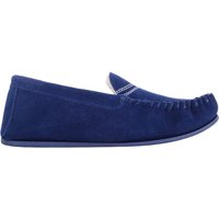 SNUGRUGS Women's Easy Slip On Suede Berber Fleecer Winter Moccasin Slippers in Blue | Size: 6