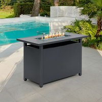 Home Detail Aluminium Fire Pit Garden Dining Table in Grey | Size: Large