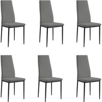 Home Detail Sona Faux Leather Dining Chair Set of 4, Black with Black Legs in Grey | Size: 4 Pack