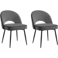 Home Detail Tilly Velvet Dining Chair Set of 2, Ivory in Grey | Size: 2 Pack