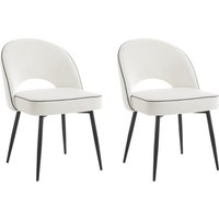 Home Detail Tilly Velvet Dining Chair Set of 2, Ivory | Size: 2 Pack