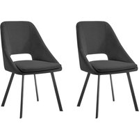 Home Detail Billie Dining Chair Set of 2, Grey Velvet | Size: 2 Pack