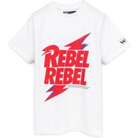 David Bowie Kids Short Sleeved T-Shirt (White) in White | Size: 11-12 Years