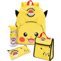 Pokemon Boy's Kids 4 Piece Backpack Set (Yellow) in Yellow