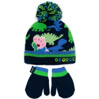 Peppa Pig Boy's Kids Beanie & Gloves Set (Blue) in Blue