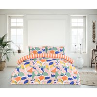 Smart Living Luxury Super Soft Reversible Abstract Floral Duvet Cover With Pillowcase | Size: King