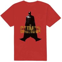 DC Comics The Batman Yellow Text T-Shirt in Red | Size: Small