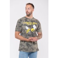 Twenty One Pilots Back To Back Dip Dye T-Shirt in Green | Size: Large