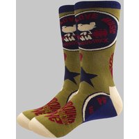 Woodstock Peace Love Music Ankle Socks in Green