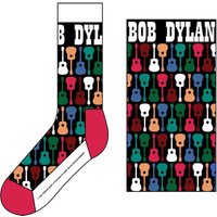 Bob Dylan Guitar Pattern Ankle Socks in Black