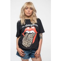 Leopard Print Tongue Boyfriend Fit T Shirt