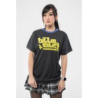Neon Green Logo Ringer T Shirt Grey