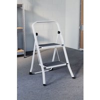 Home Discount Home Vida 2 Step Folding Ladder With Anti-Slip Mat in White