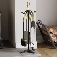 Fire Vida 5 Piece Buxton Companion Set Fireplace Tool Metallic
