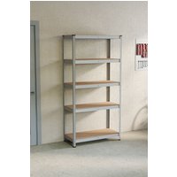 Home Discount Home Vida 5 Tier Garage Shelf Galvanised Storage 1500 x 700 x 300 mm in Grey | Size: 1500mm x 700mm