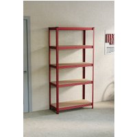 Home Discount Home Vida 5 Tier Garage Shelf Storage 1500 x 700 x 300 mm in Red | Size: 1500mm x 700mm