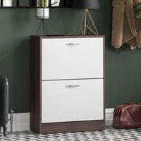 Home Discount Vida Designs 2 Drawer Shoe Cabinet Organizer Storage in White