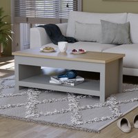 Home Discount Vida Designs Arlington Coffee Table Shelf Storage Living Room in Grey