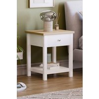Home Discount Vida Designs Arlington 1 Drawer Side Table Storage Living Room in White