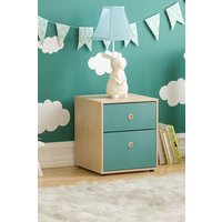 Home Discount Junior Vida Neptune 2 Drawer Bedside Table Kids Children Bedroom Furniture in Blue