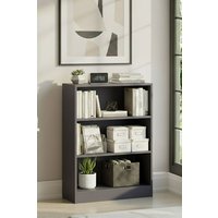 Home Discount Vida Designs Cambridge 3 Tier Low Bookcase Storage Space-saving in Grey