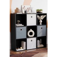 Home Discount Vida Designs Durham 3x3 Cube Bookcase Storage Unit 965 x 965 x 290 mm in Black