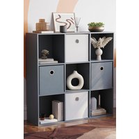Home Discount Vida Designs Durham 3x3 Cube Bookcase Storage Unit 965 x 965 x 290 mm in Grey