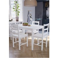 Home Discount Vida Designs Yorkshire 4 Seater Dining Set Solid Pine Furniture in White