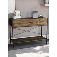 Home Discount Vida Designs Brooklyn 3 Drawer Console Table Storage Organizer in Dark Brown
