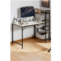 Home Discount Vida Designs Brooklyn Large Computer Desk with 3 Shelves Office Study Gaming Table in Grey