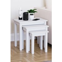 Home Discount Vida Designs Yorkshire Nest of 3 Tables Coffee Side Tables in White